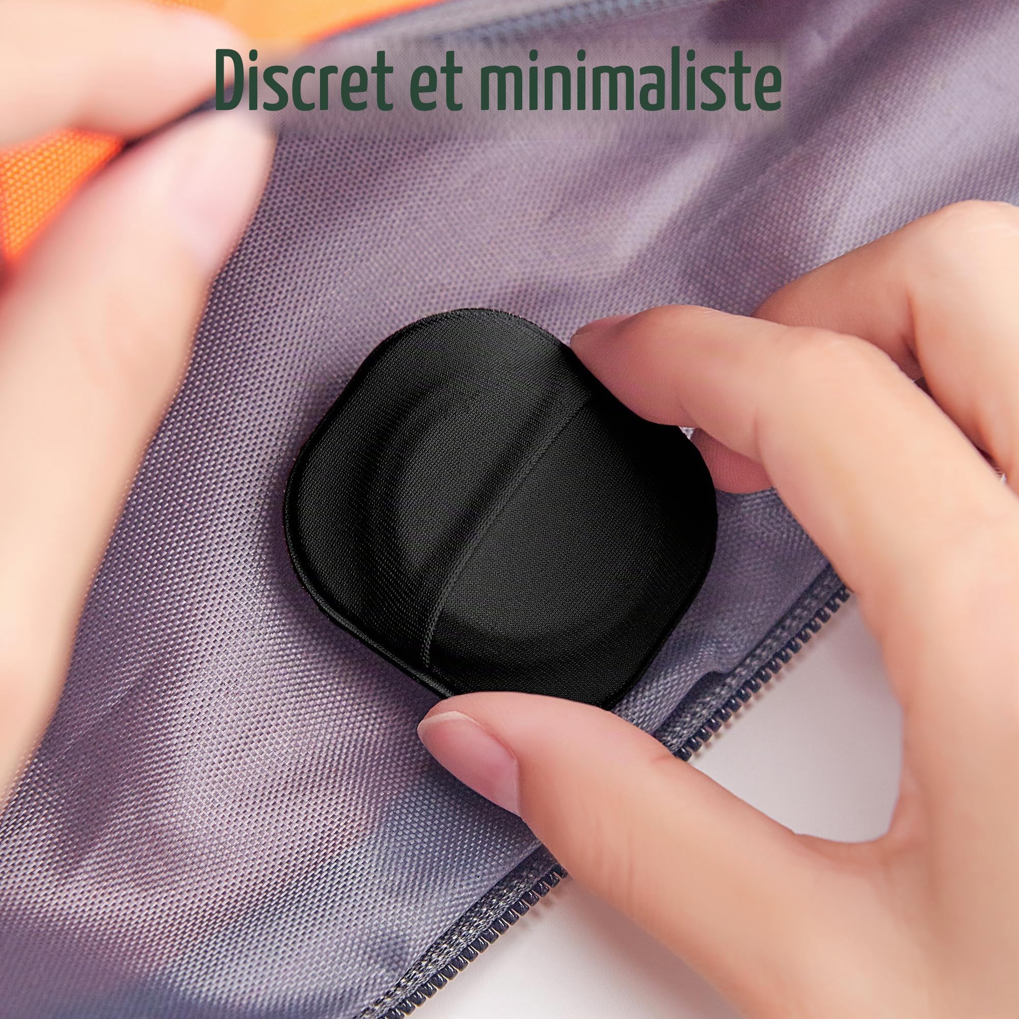 Lot de 2 supports adhésifs AirTag en tissu noir – Image 3