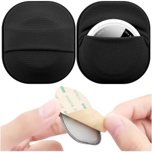 Lot de 2 supports adhésifs AirTag en tissu noir