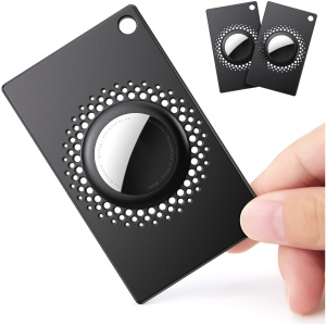 Porte-Cartes Ultra-Mince pour AirTag, Housse Compatible avec Porte-Monnaie Étroit Noir