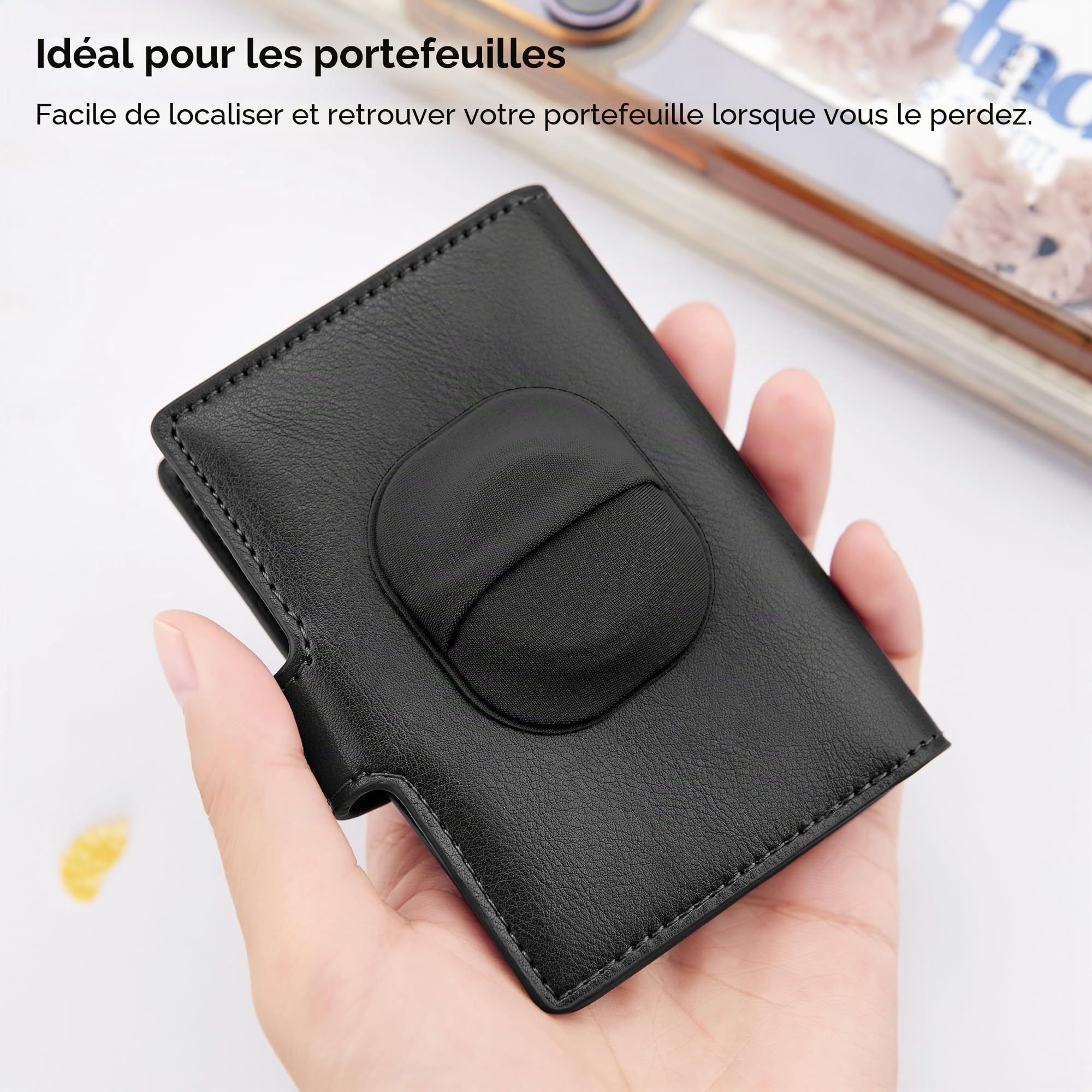 Lot de 2 supports adhésifs AirTag en tissu noir – Image 4