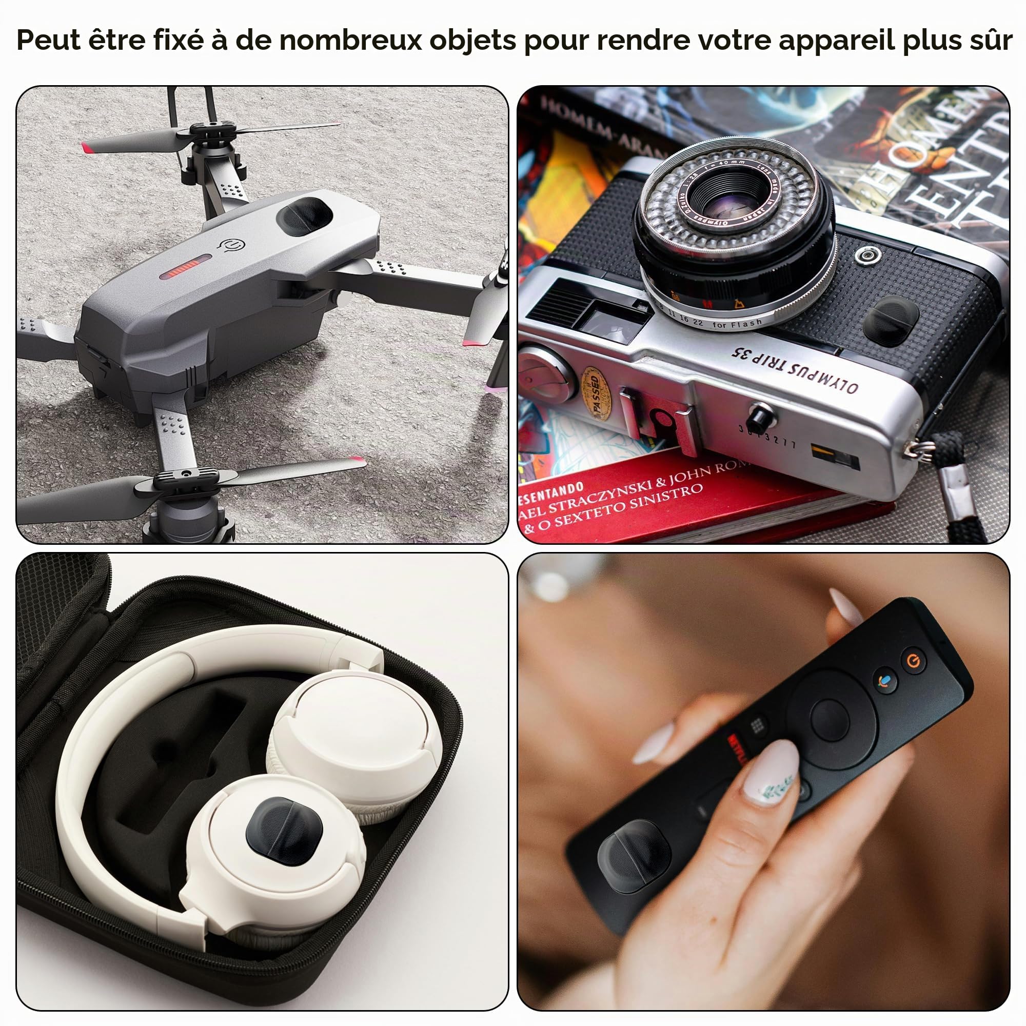 Lot de 2 supports adhésifs AirTag en tissu noir – Image 6