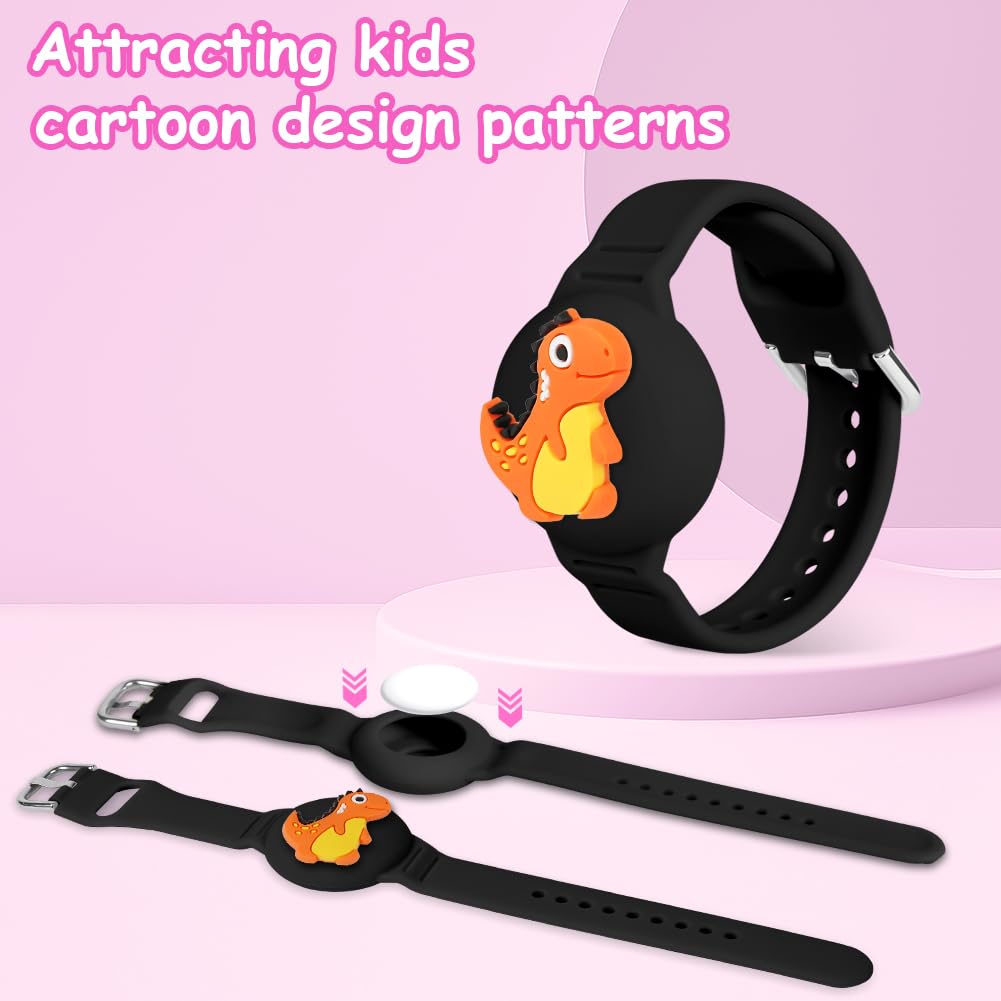 Bracelet AirTag enfant étanche silicone AXFEE motif noir – Image 7