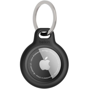 Étui AirTag Belkin anneau de protection métal noir