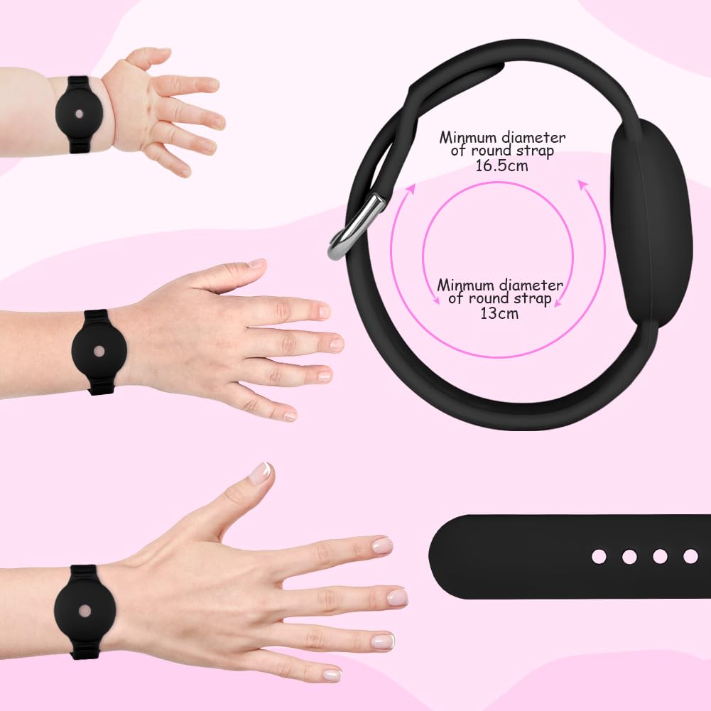 Bracelet AirTag enfant étanche silicone AXFEE motif noir – Image 2