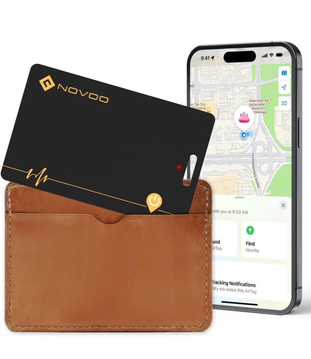 Traceur de cartes rechargeable NOVOO AirTag ultra-fin pour portefeuille bagages