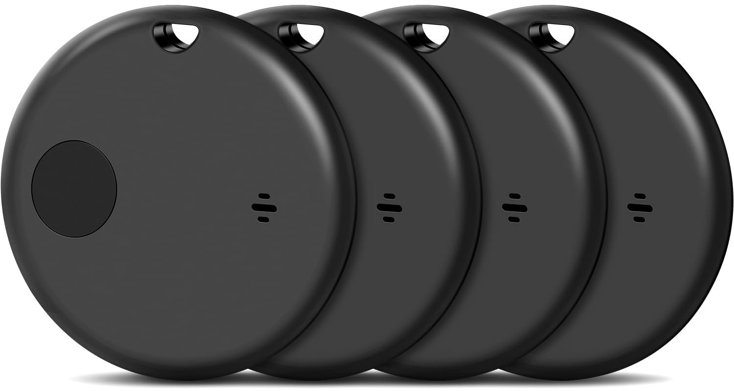 Lot de 4 traceurs Bluetooth AirTag compatibles iOS, batterie remplaçable