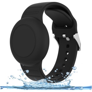 Étui de protection AirTag en silicone souple pour enfants, étanche et confortable, noir