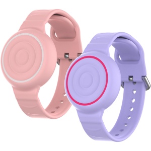 Lot de 2 Bracelets étanches AirTag en Silicone pour Enfants avec Support Caché