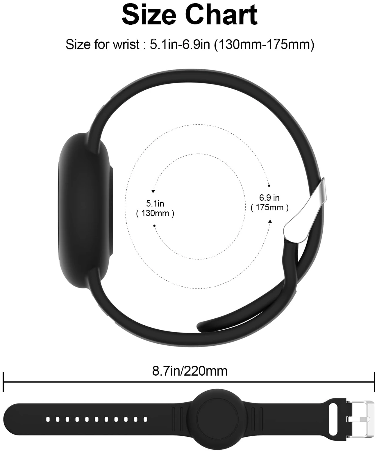 Étui de protection AirTag en silicone souple pour enfants, étanche et confortable, noir – Image 2