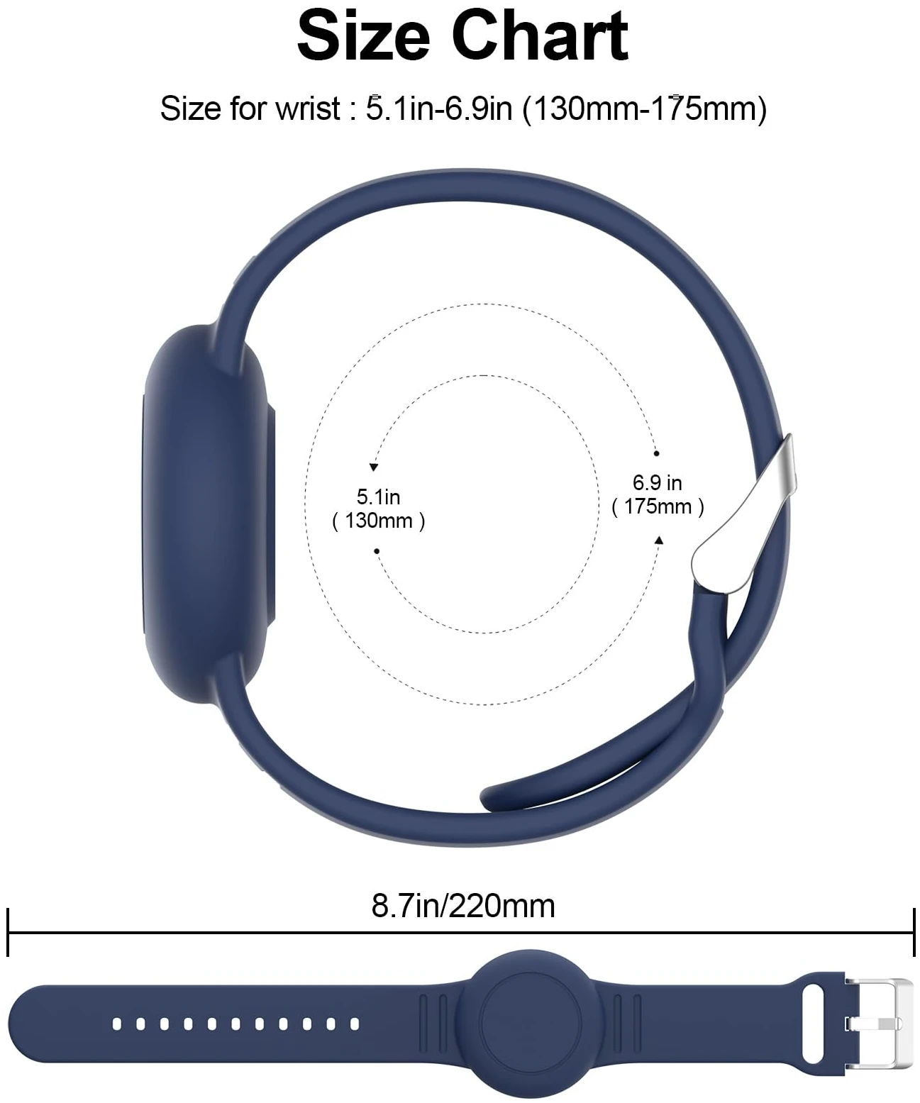 Étui de protection AirTag en silicone souple pour enfants, bleu nuit – Image 2
