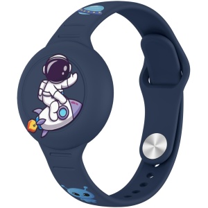 Bracelet étanche AirTag enfant coque silicone réglable astronaute bleu