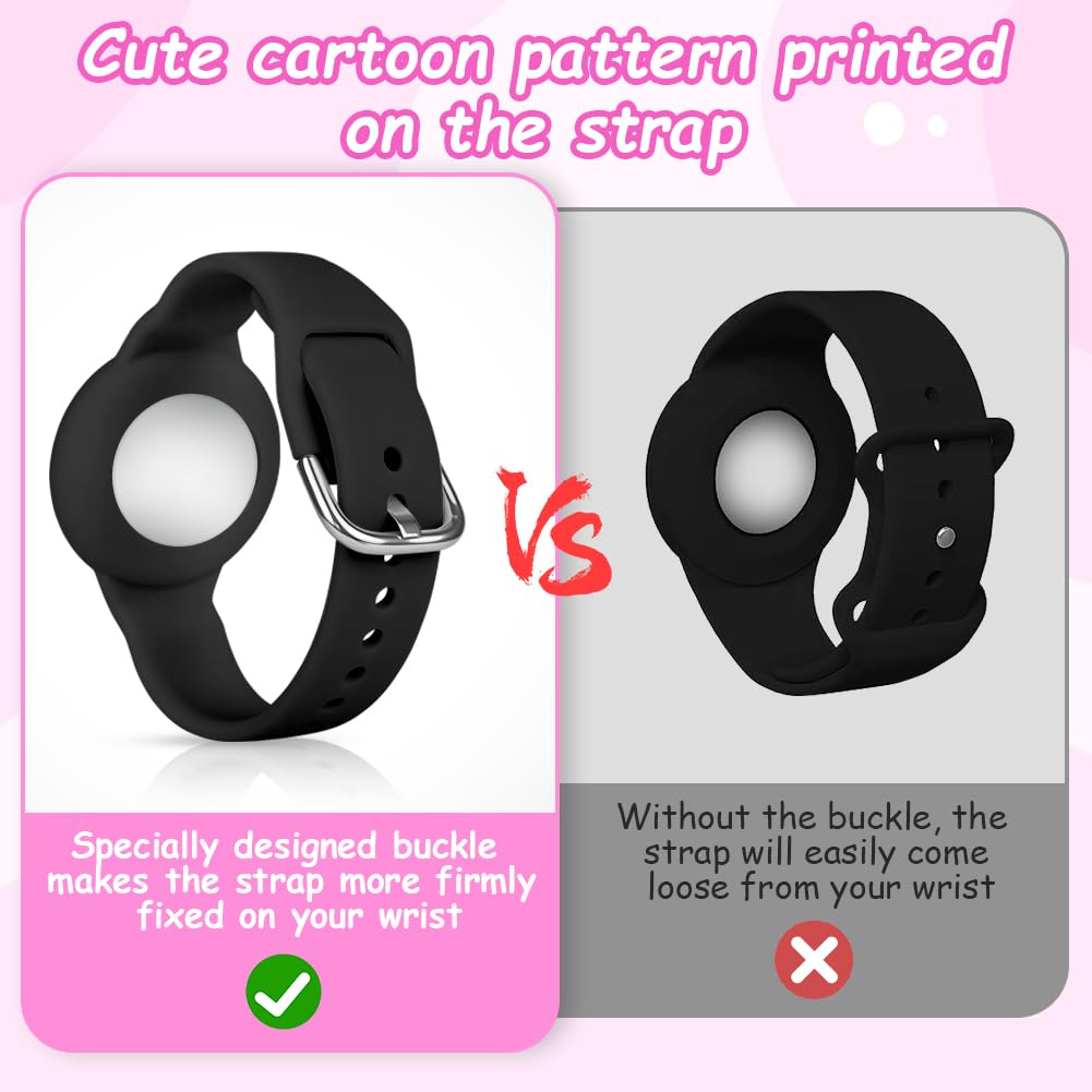 Bracelet AirTag enfant étanche silicone AXFEE motif noir – Image 5