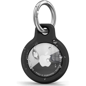 Porte clé AirTag YLK avec couvercle avant, anti-chute et anti-perte, IP67 étanche (Noir)
