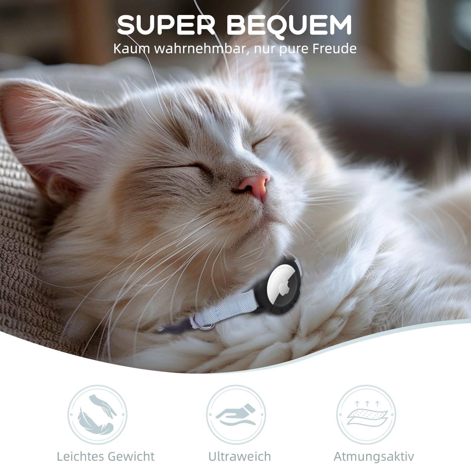 Collier AirTag pour chat extensible avec protecteur et cloche, bleu – Image 7