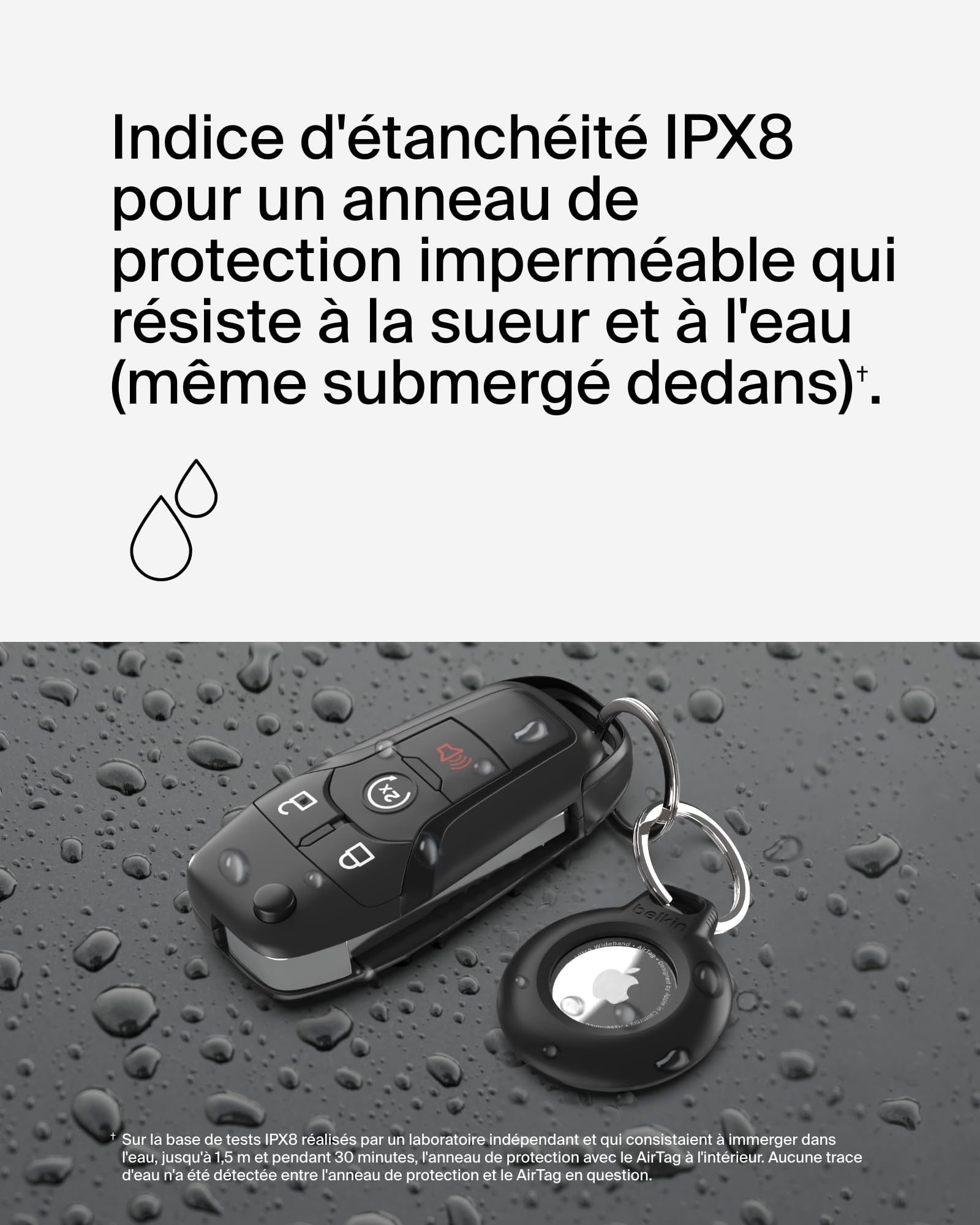 Étui étanche AirTag Belkin avec attache métal noir pack de 2 – Image 2