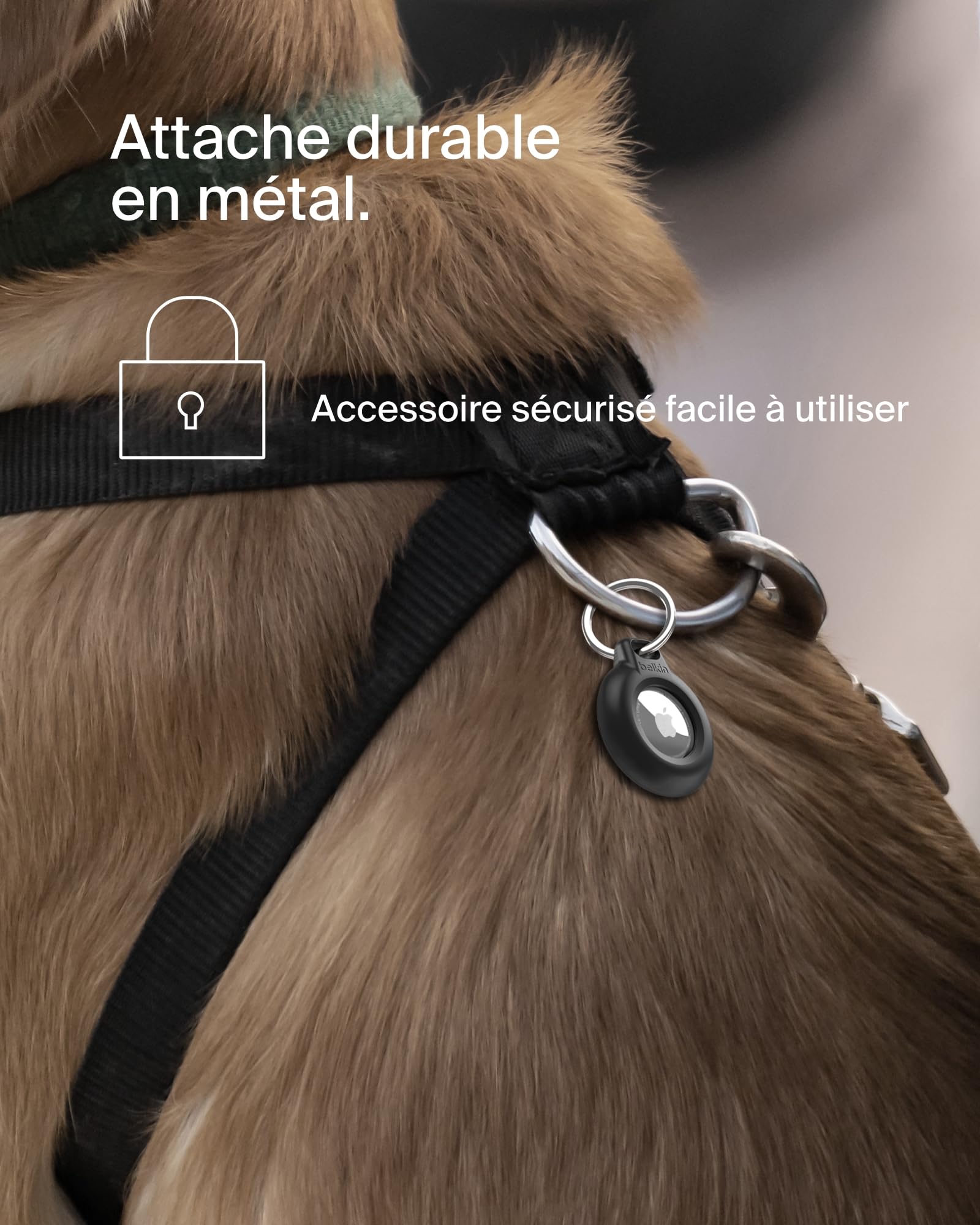 Étui étanche AirTag Belkin avec attache métal noir pack de 2 – Image 4