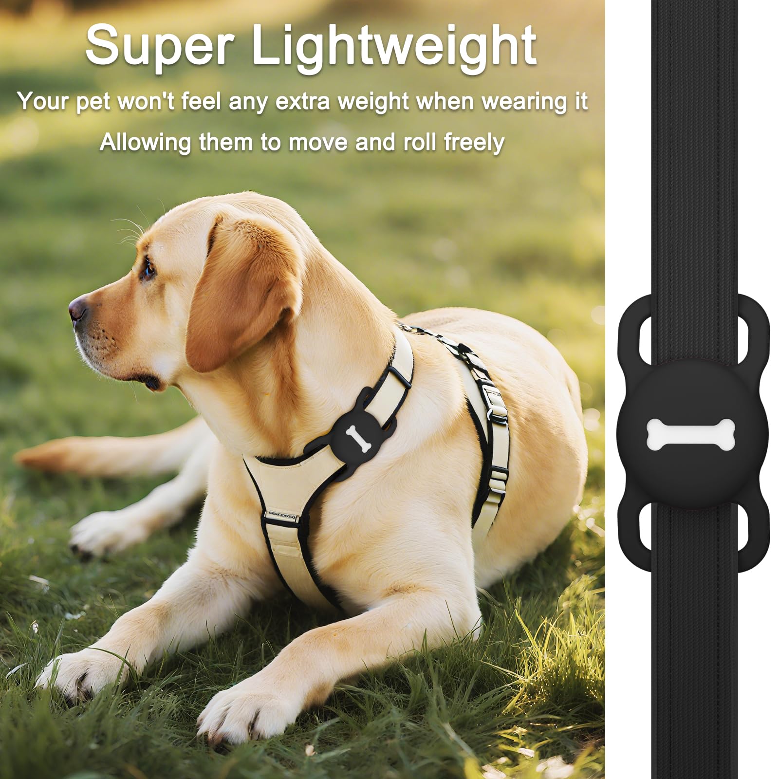 Collier AirTag pour chien en silicone Vancle, étui de protection noir – Image 6