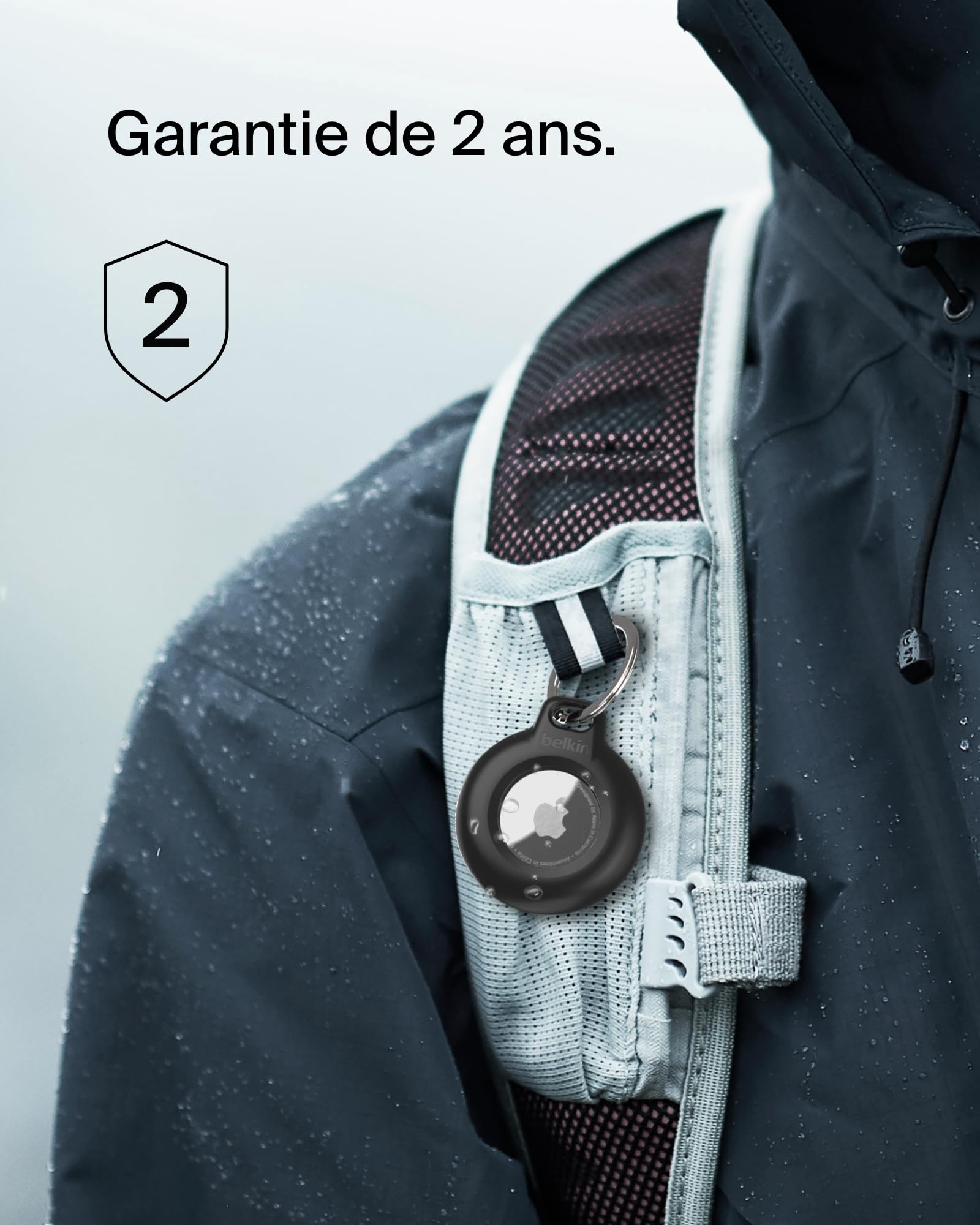 Étui étanche AirTag Belkin avec attache métal noir pack de 2 – Image 6