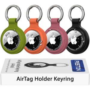 Lot de 4 étuis AirTag porte-clés IP67 silicone TPU zinc
