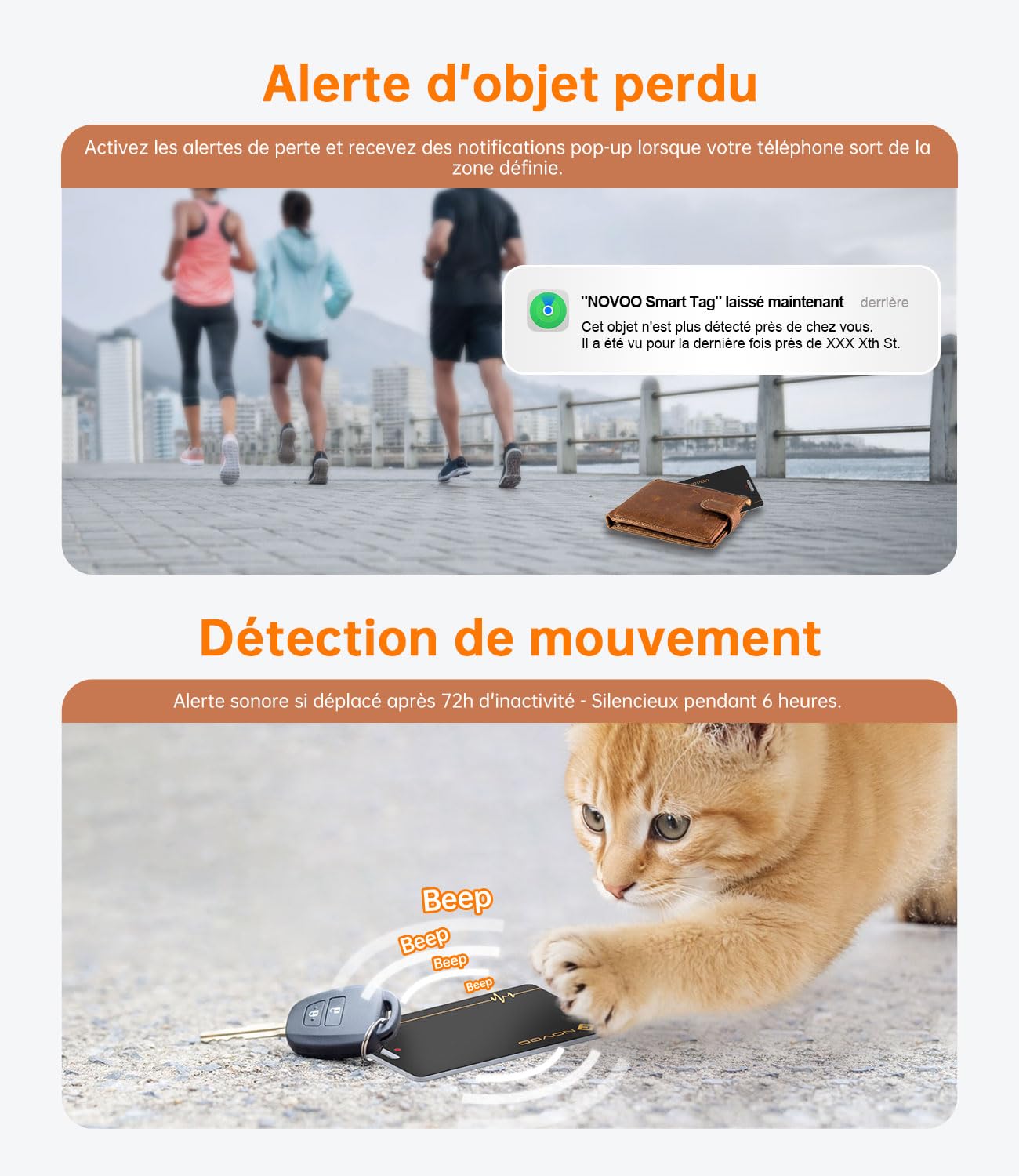 Traceur de cartes rechargeable NOVOO AirTag ultra-fin pour portefeuille bagages – Image 5