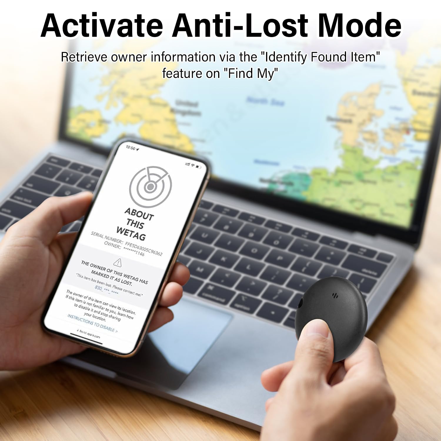 Lot de 4 traceurs Bluetooth AirTag compatibles iOS, batterie remplaçable – Image 5