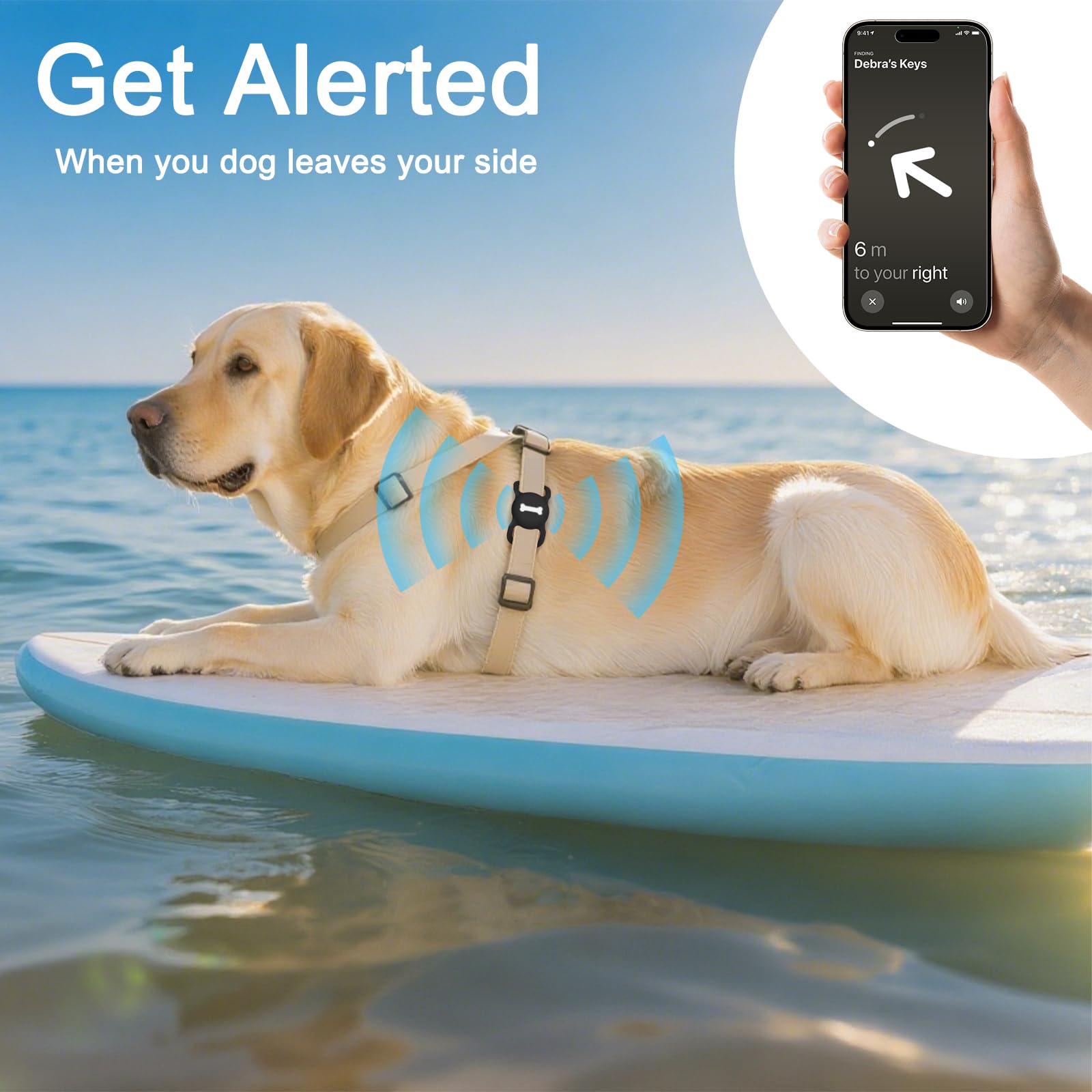Collier AirTag pour chien en silicone Vancle, étui de protection noir – Image 5