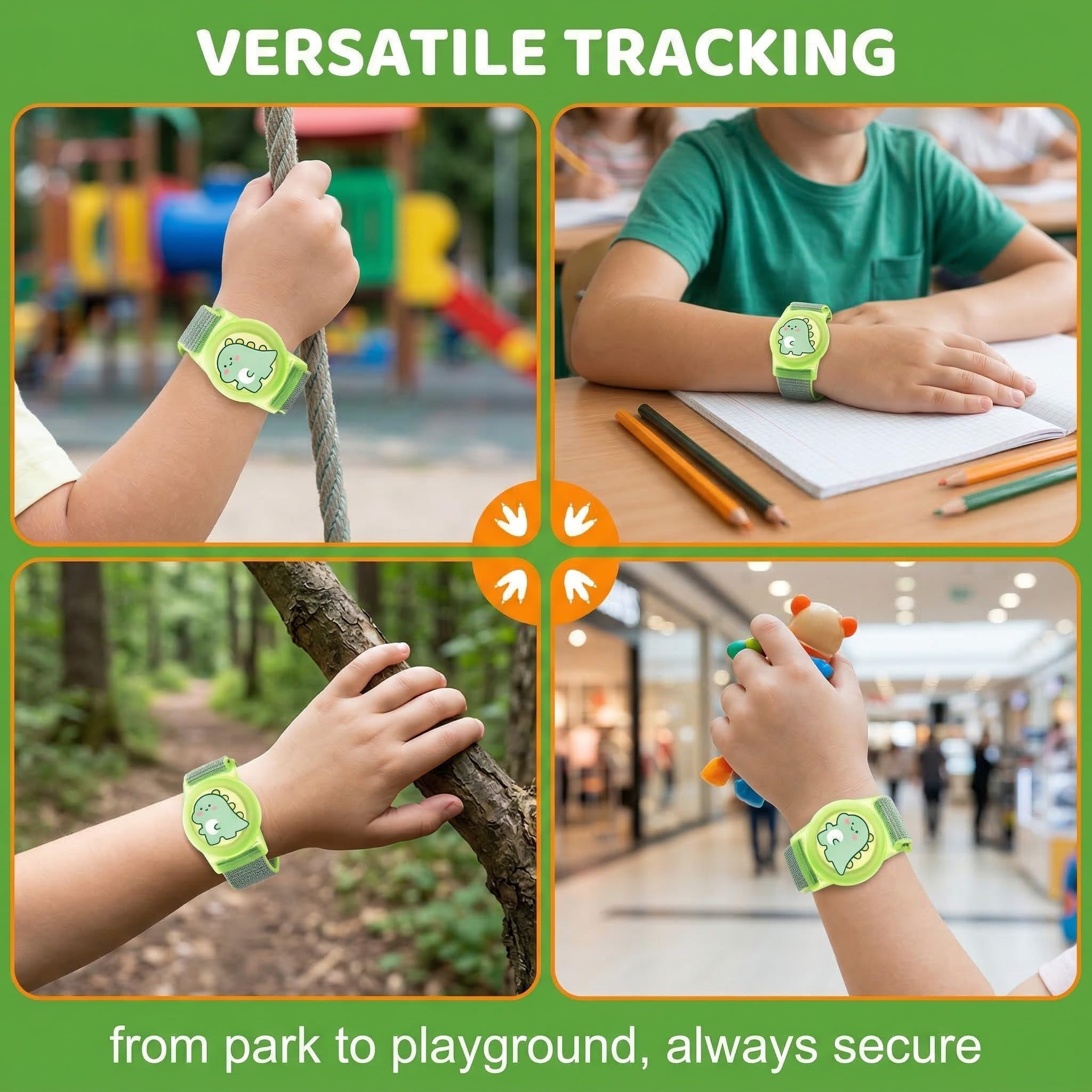 Bracelet AirTag Enfant Motif Dinosaure, Coque Silicone avec Bracelet Nylon Réglable – Image 4