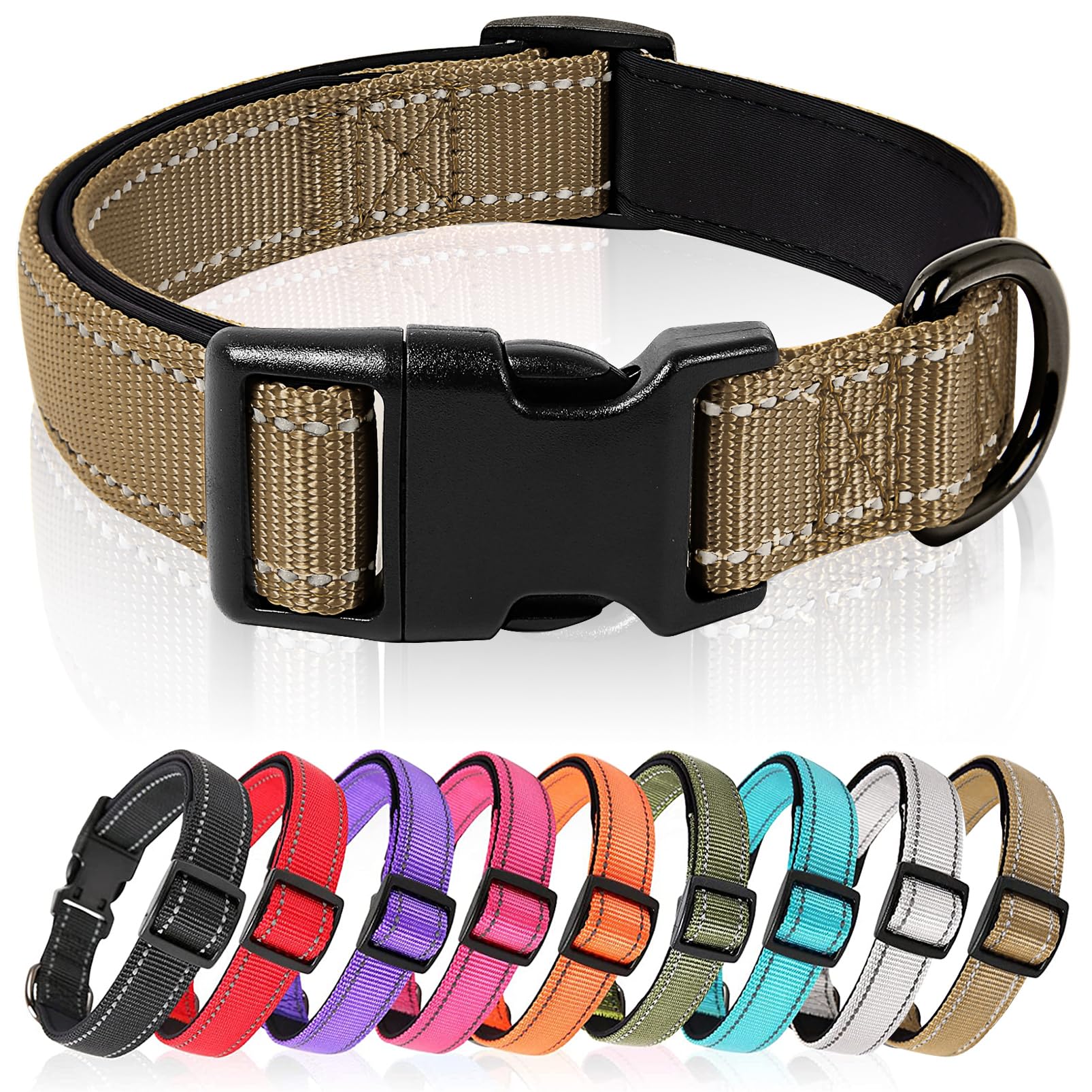 Collier AirTag réfléchissant pour chien HEELE en néoprène doux, taille S